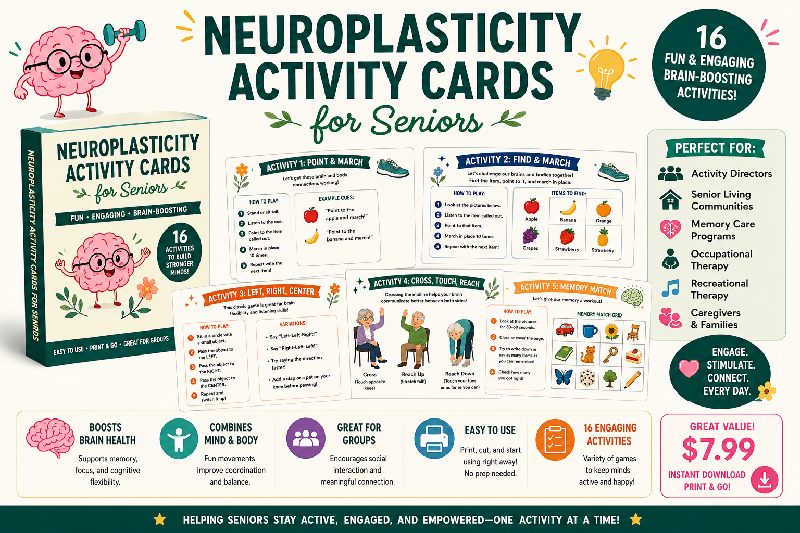 Neuroplasticity Activity Cards for Seniors