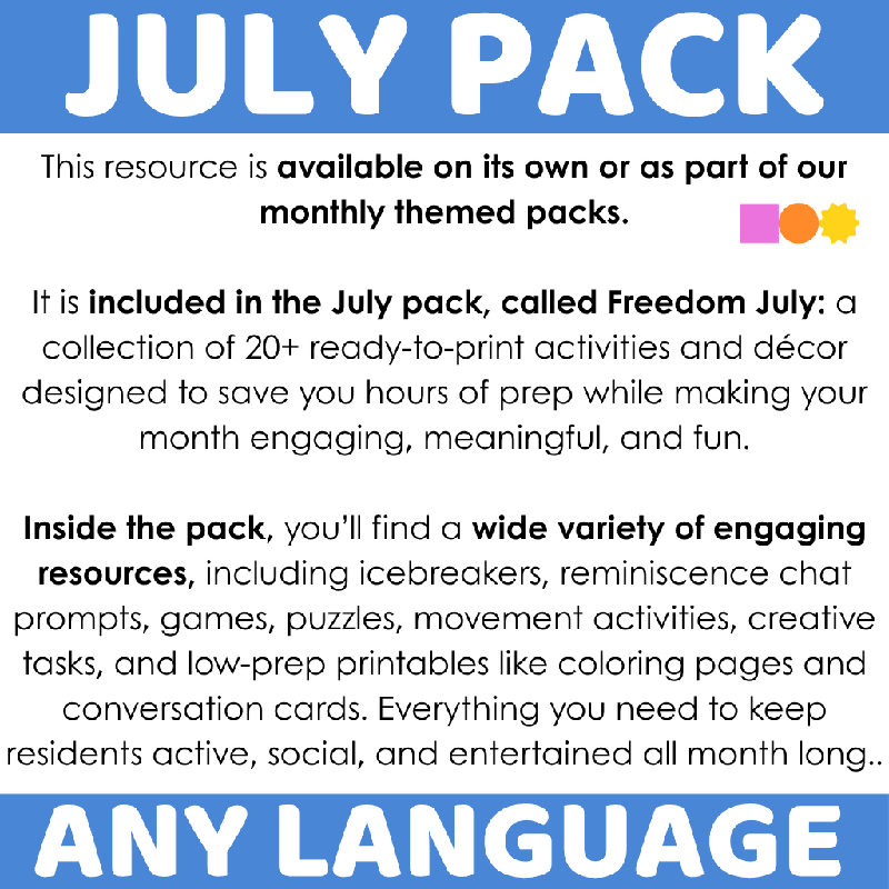 Patriotic Memory Game Ideal for the Fourth of July (4th of July - Independence Day)