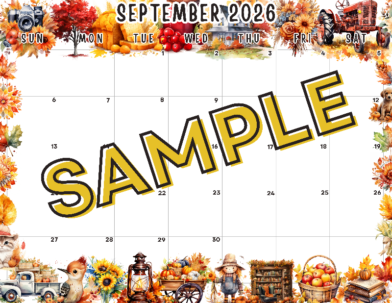 September 2026 Calendar Template #1