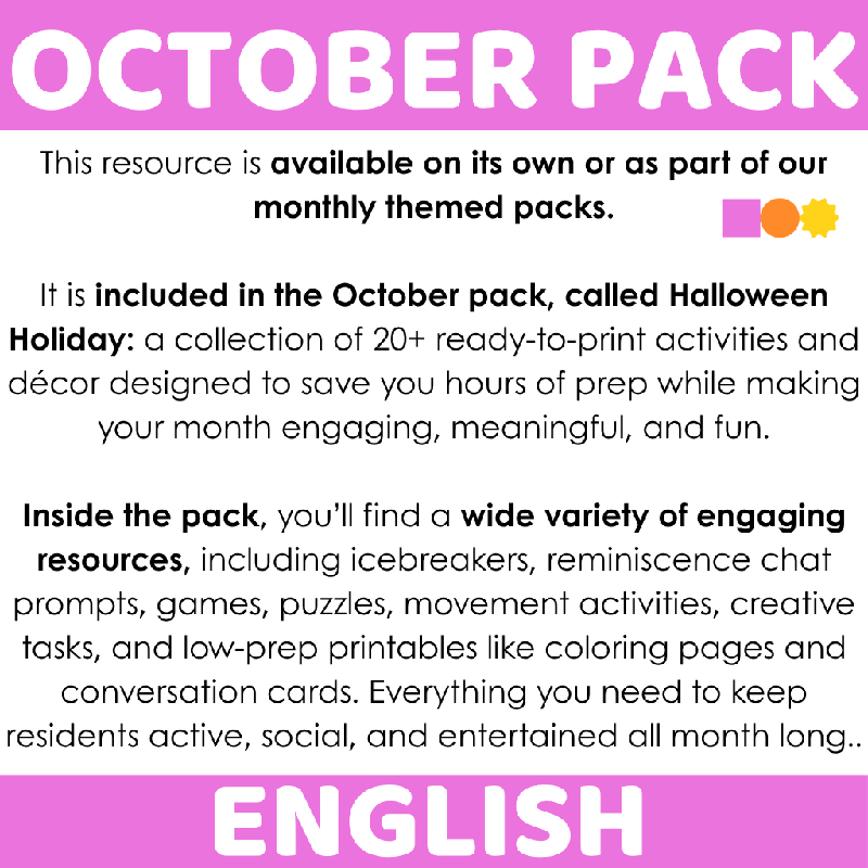 October Halloween Word Search Puzzle | Fall Cognitive Stimulation Activity for Seniors, Memory Care & Older Adults | Halloween Wordsearch Brain Game