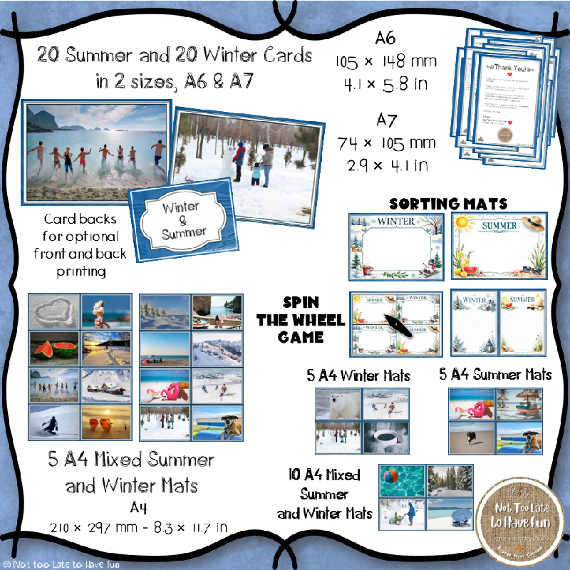 Summer or Winter? Sorting & Conversation Activity Cards for Seniors
