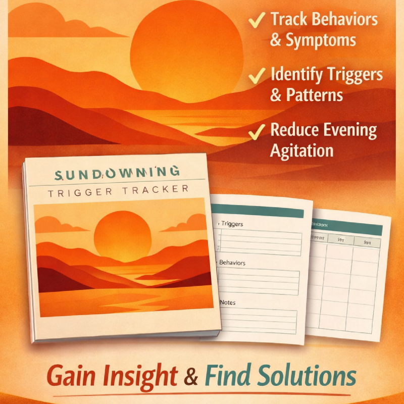 Sundowning Trigger Tracker for Activity Directors | Fillable PDF for Memory Care & Dementia Programming