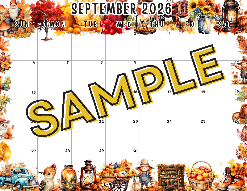 September 2026 Calendar Template #2