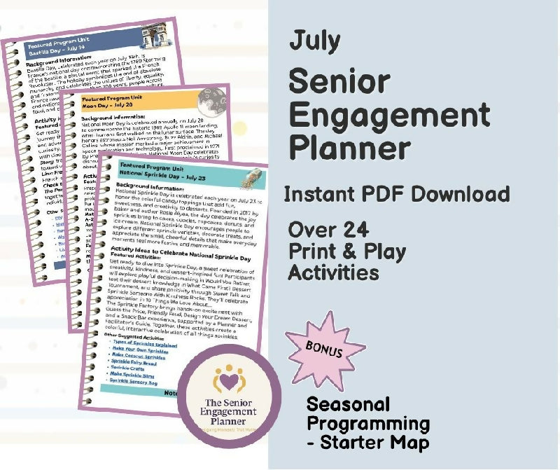 July Activity Plans for Seniors | Done-for-You High-Interest Holidays, National Days & Themed Engagement Activities for Senior Living