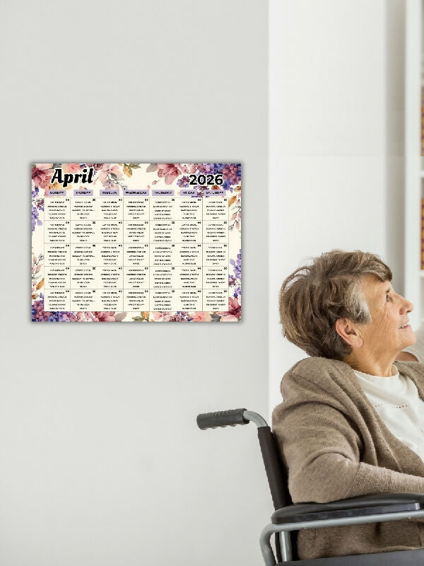 12 Month Calendar Templates Watercolor Floral Undated