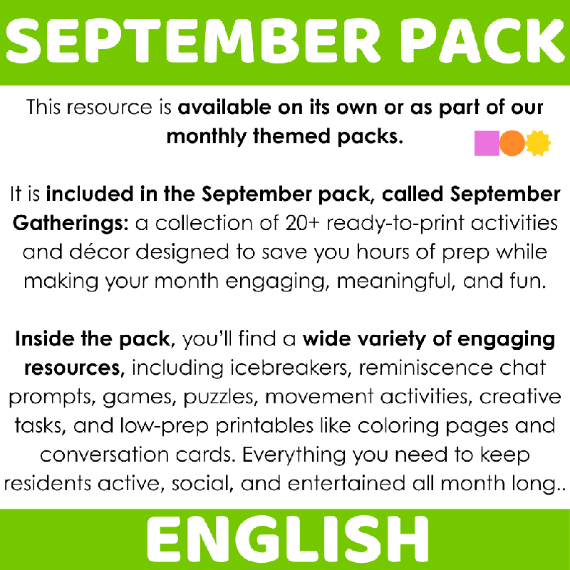 Would You Rather: September Edition for Seniors | Conversation & Social Engagement Activity for Memory Care | Discussion Cards for Cognitive Stimulation & Group Engagement
