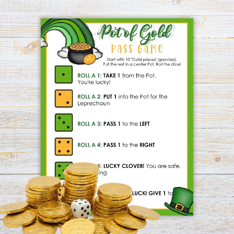 Pot of Gold Pass Game for Seniors | St. Patrick’s Day Dice Game