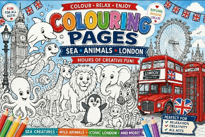 assorted colouring sheets