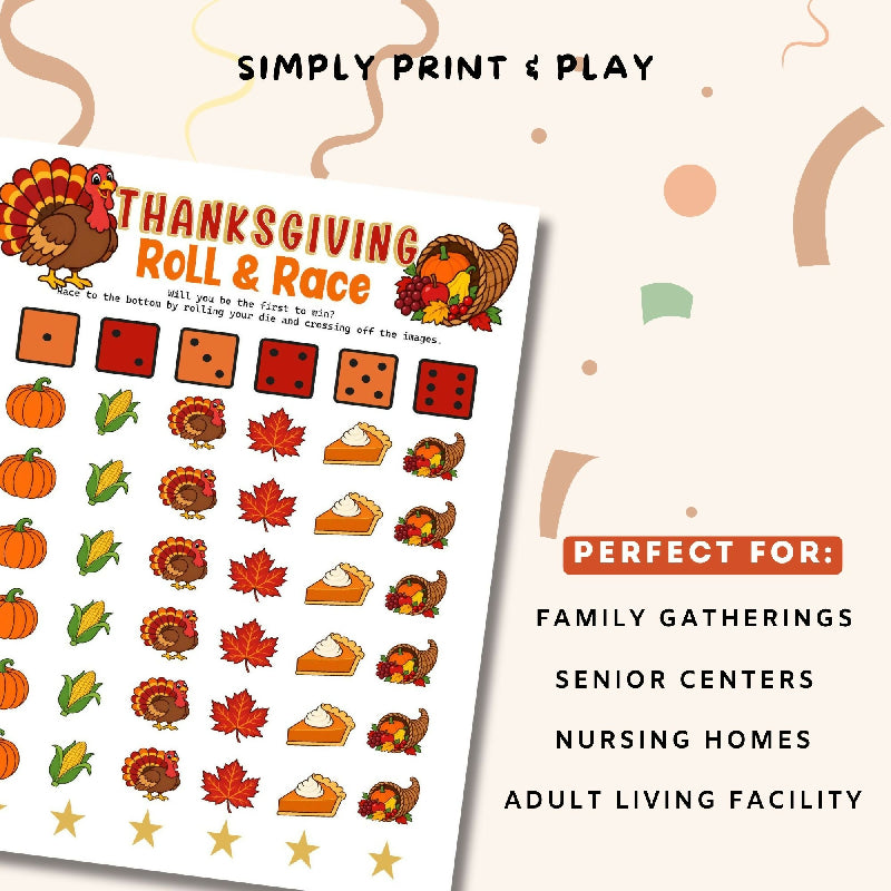Thanksgiving Dice Game - A fun group game for adults or kids