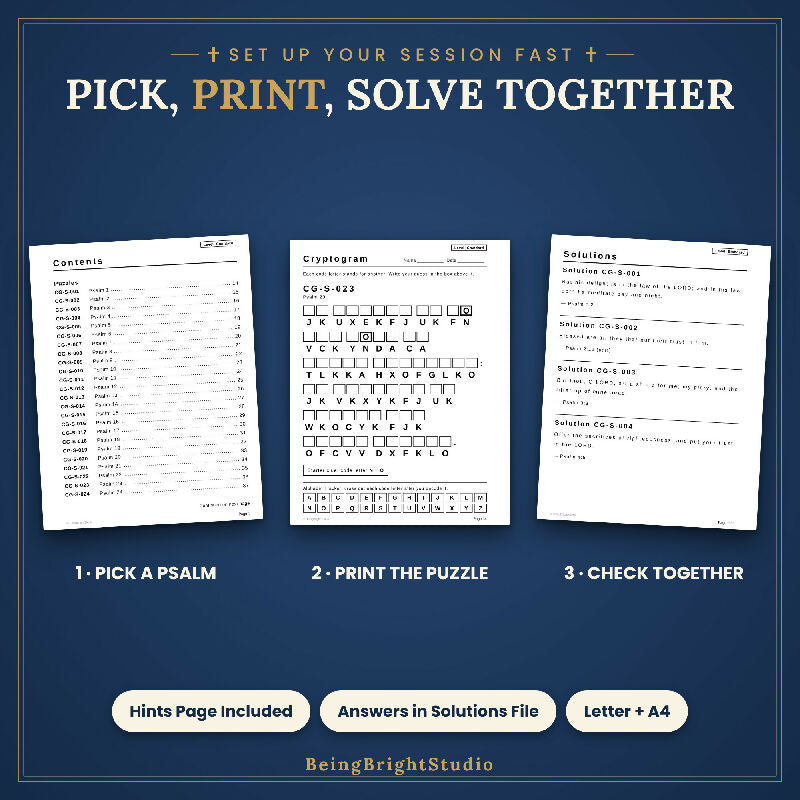 Psalms Cryptogram Puzzles for Seniors, 150 Extra Large Print KJV Puzzles, Activity Director Planner