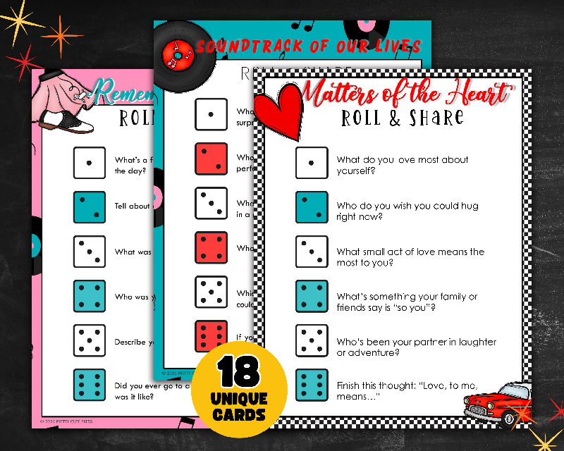 Senior Roll & Share Reminiscence Dice Game Bundle - Easy No Prep Conversation Activities for Groups