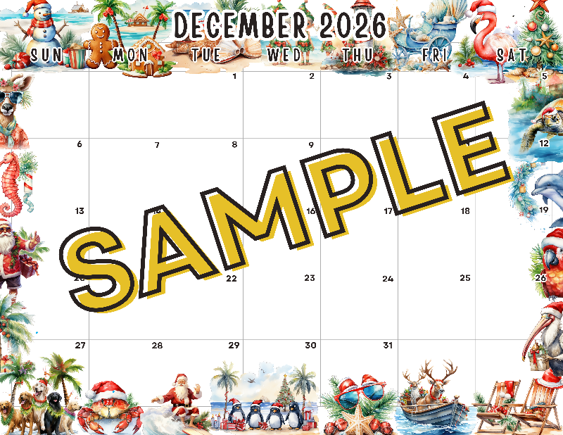December 2026 Calendar Template #1