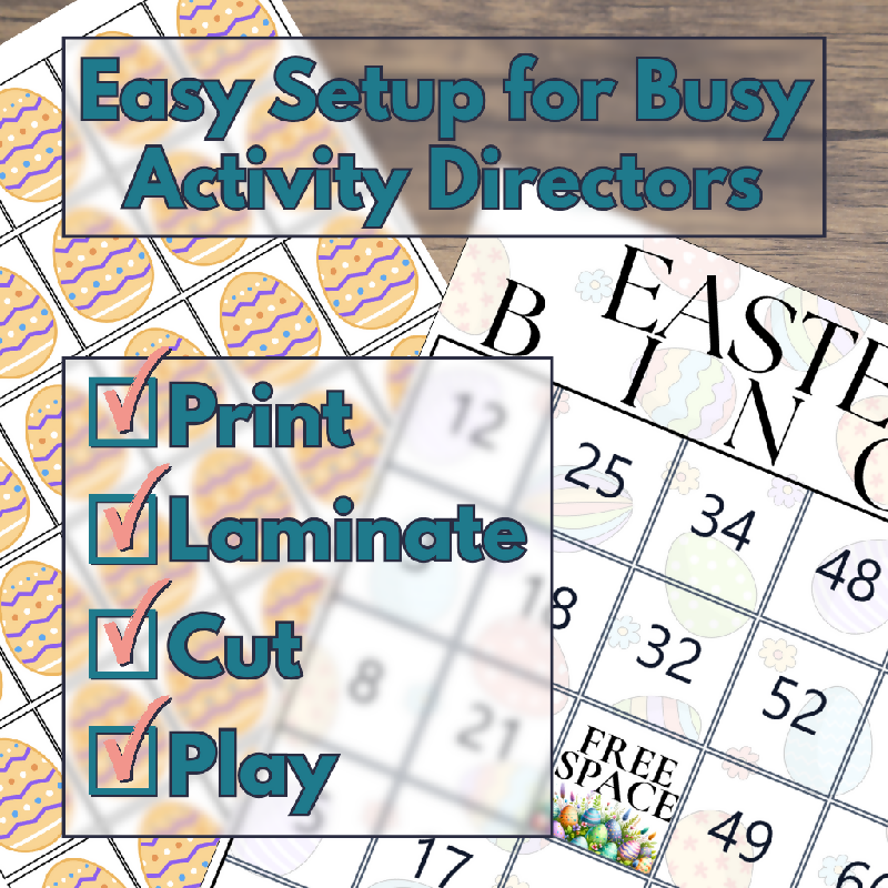 Easter Bingo Game for Seniors | Printable Memory Care Activity Pack