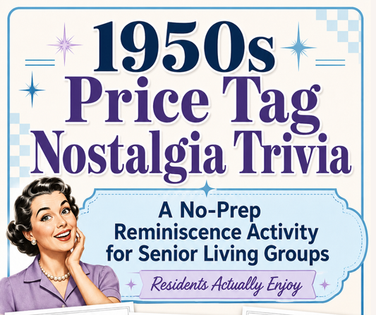 1950s price tag nostalgia trivia activity for senior living and memory care groups