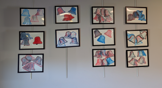 Let Freedom Ring Liberty Bell art displayed in a senior living gallery wall