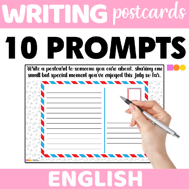 Writing Postcards Prompts Month of July Theme