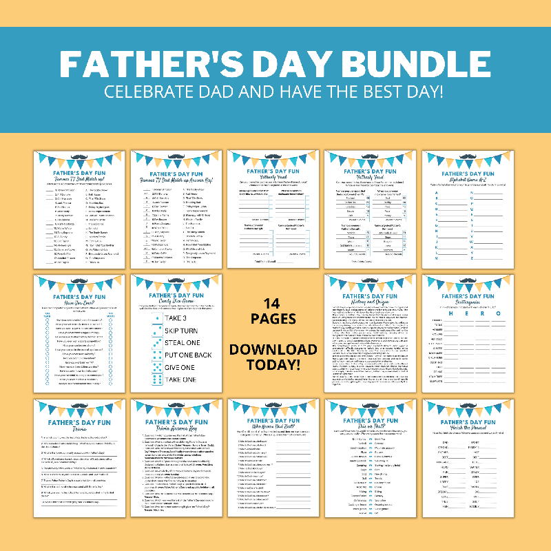 Father’s Day Fun Bundle – Printable Activity Games Pack