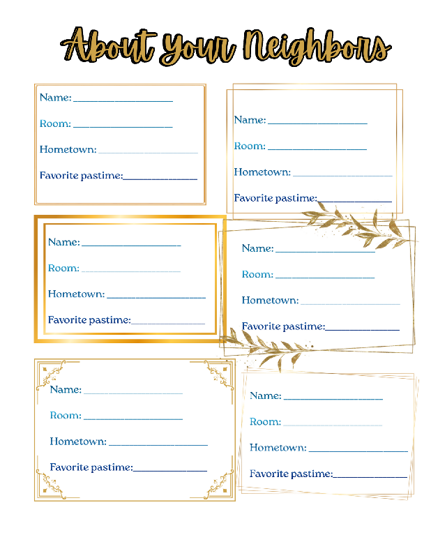 New Resident Welcome Packet for Assisted Living & Skilled Nursing | Activity Director Kit