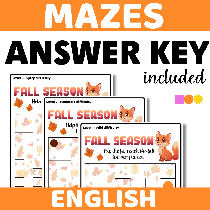 Fall Season Mazes for Seniors & Memory Care | Easy, Medium & Hard Cognitive Stimulation Activity | Visual Tracking, Problem-Solving & Cognitive Stimulation Autumn-Themed Maze