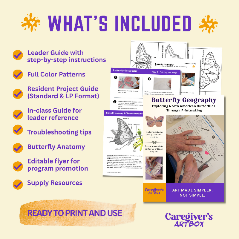 Butterfly Printmaking Lesson for Seniors | Assisted Living & Memory Care Art Activity