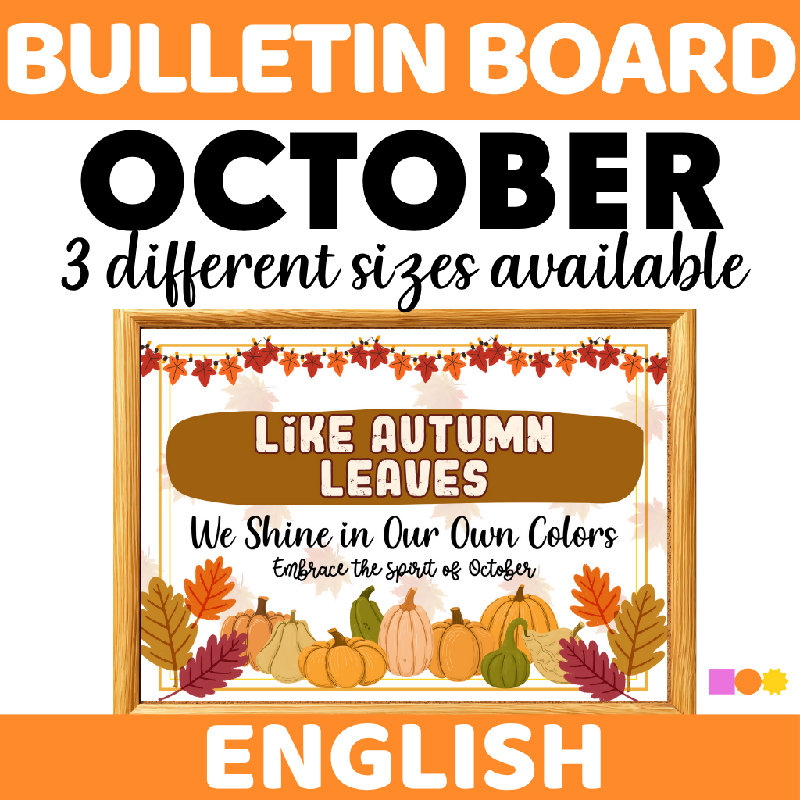 October-Themed Bulletin Board Display for Seniors | Autumn Printable 3-Size Kit for Senior Living Communities and Activity Directors Fall Season
