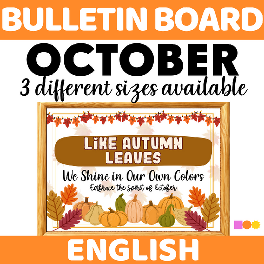 October-Themed Bulletin Board Display for Seniors | Autumn Printable 3-Size Kit for Senior Living Communities and Activity Directors Fall Season