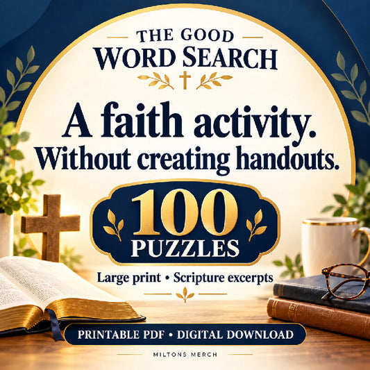The Good Word Search — 100 Large Print Bible Puzzles for Seniors | Printable PDF