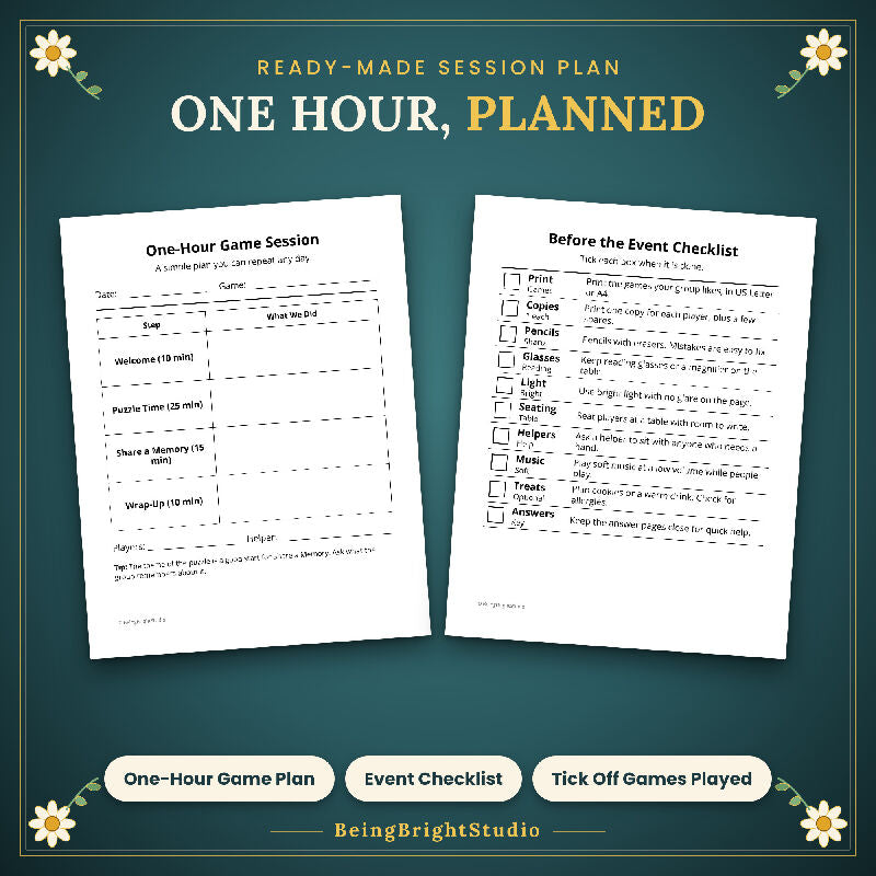 Good Old Days Brain Games for Seniors | 200 Extra Large Print Puzzles | Activity Director Pack