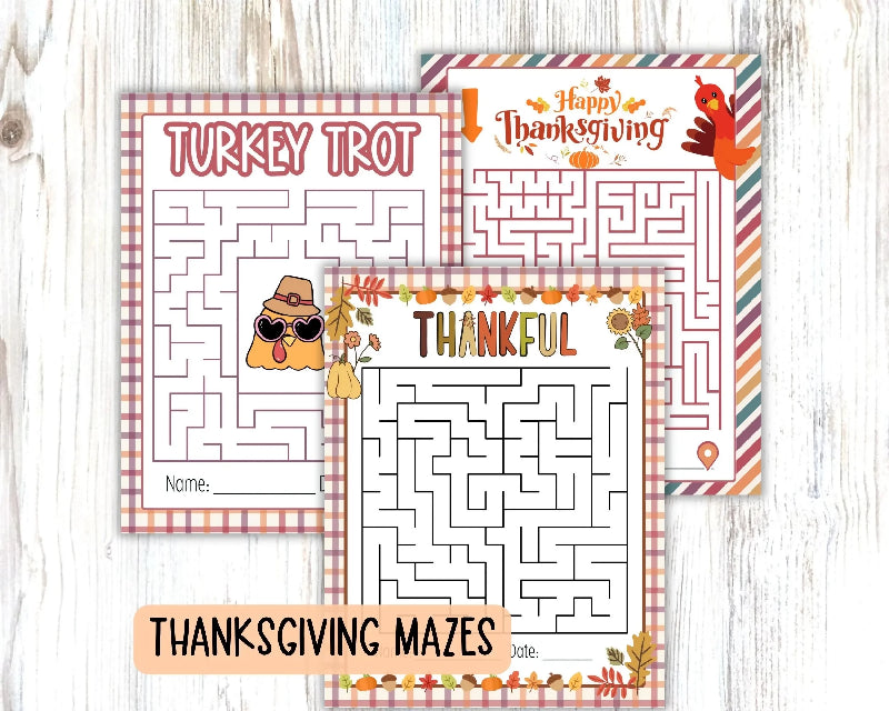 Thanksgiving Bundle, Group Games, Trivia, Leisure Pages, Stationary (Letter Writing) Scavenger Hunt & More