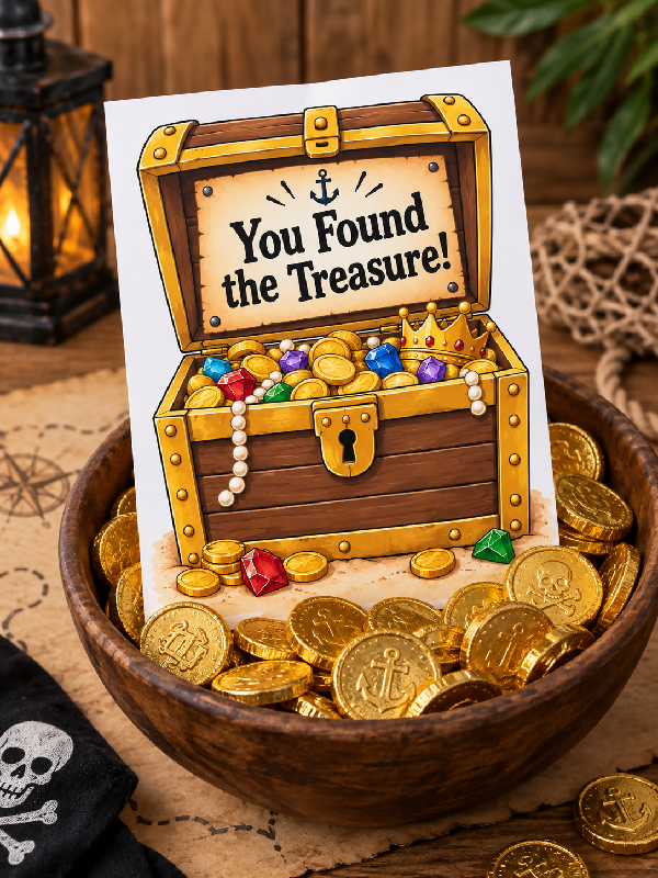 Pirate Scavenger Hunt, Follow the Clues to the Hidden Treasures