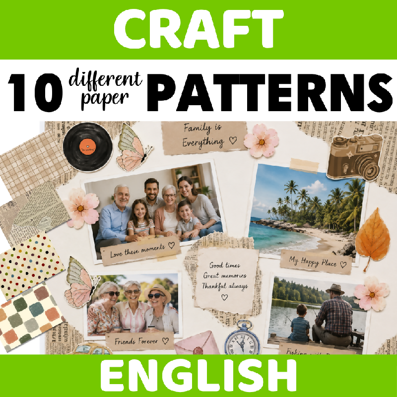 Memory Collage Craft for Seniors | Printable Easy Crafting Activity for Elderly Adults and Senior Living - Personal Collage