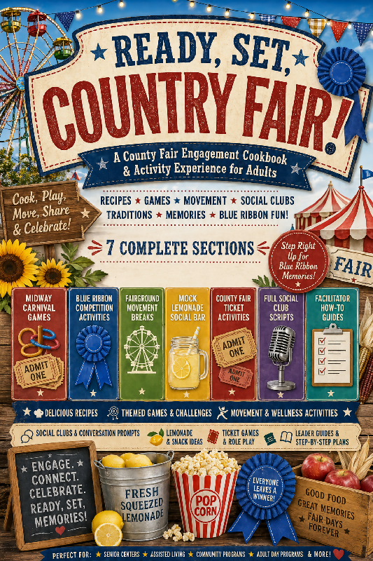 Ready, Set, Country Fair! | 50 Recipes, Games, Movement & Social Club Activities for Seniors in Assisted Living & Memory Care