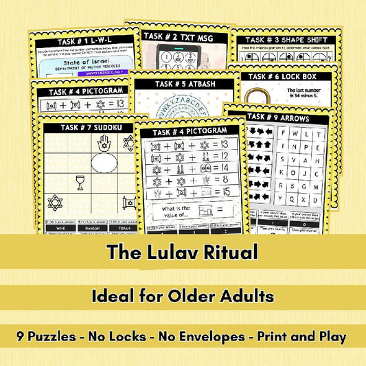 The Lulav Ritual | Printable Sukkot Escape Room for Seniors | Jewish Holiday | Print & Play Group Activity