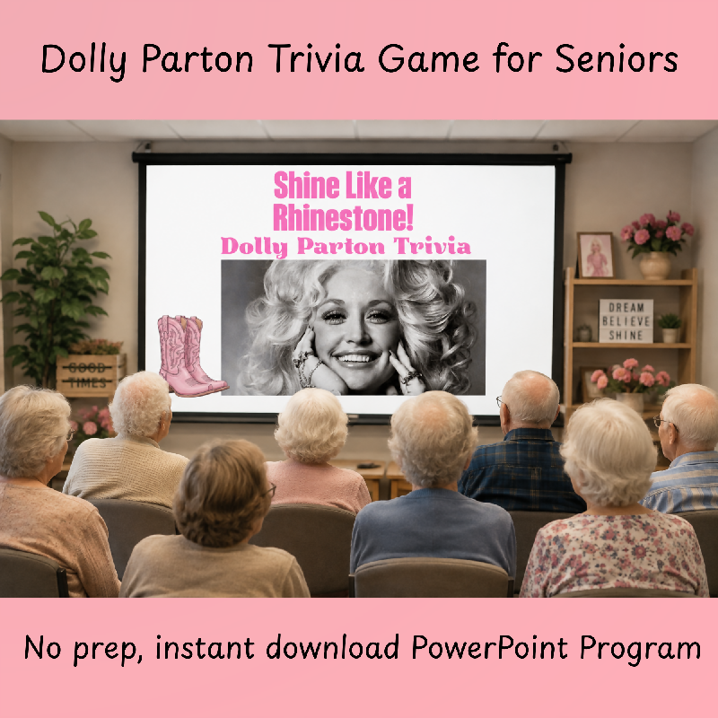 Dolly Parton Trivia Game for Seniors | Senior Living Activity | Country Music Trivia PowerPoint | Recreation Therapy