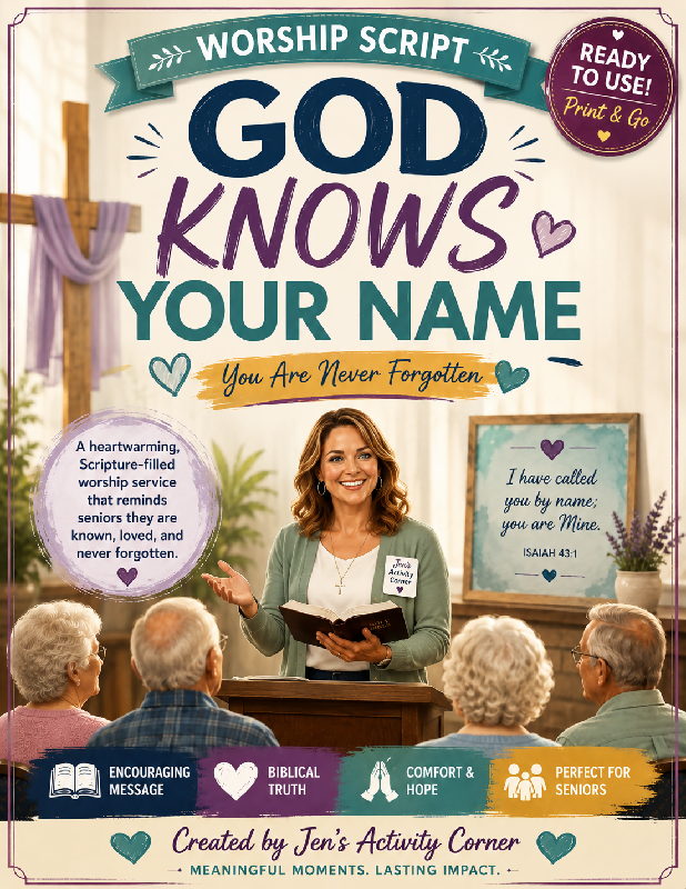 God Knows Your Name-You Are Never Forgotten-Worship Script For Seniors