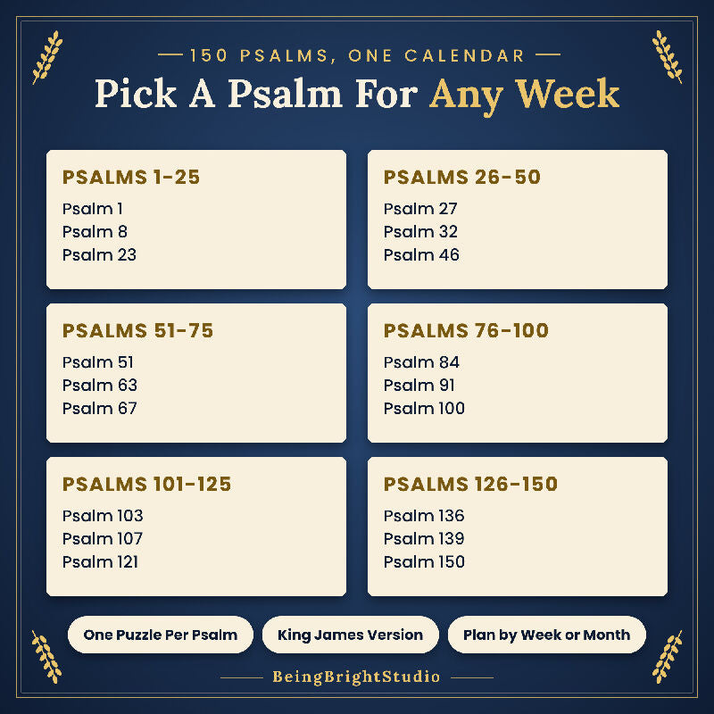 Extra Large Print Psalms Word Fill In for Seniors, 150 Bible Puzzles, KJV, Bonus Planner