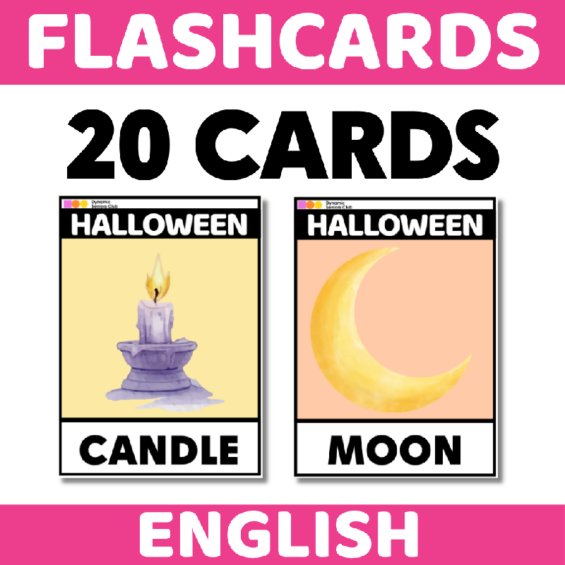 Halloween-Themed Flashcards for Seniors | Printable Cognitive Stimulation Activity for Elderly Adults and Senior Living