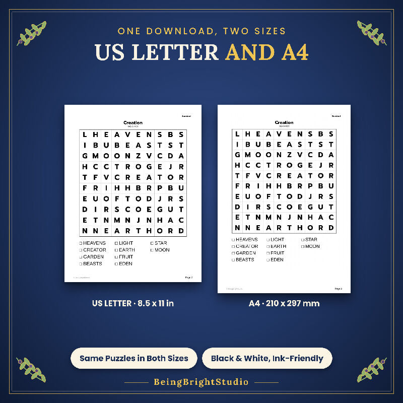 Christian Brain Games for Seniors | 200 Bible Puzzles | Activity Director Pack