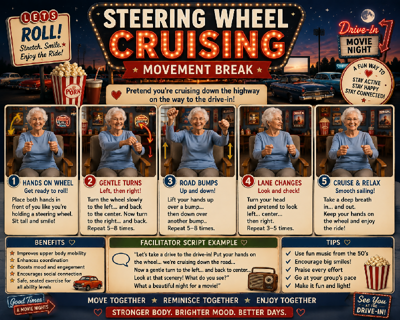 Ready, Set, Drive-In! 70+ Vintage Movie Activities, Recipes & Nostalgia Experiences for Seniors