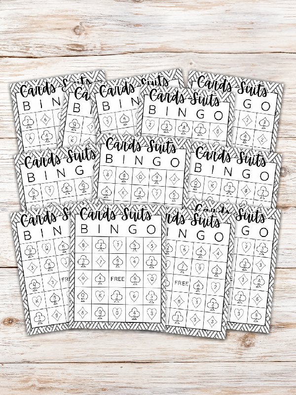 Playing Card Bingo Printable Board or DIY Individual Boards, Includes Printable Playing Cards, Therapeutic Protocols, Design Playing Card Option