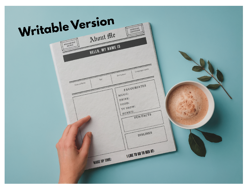 All About Me Template | Printable & Editable Canva Version | Instant Download