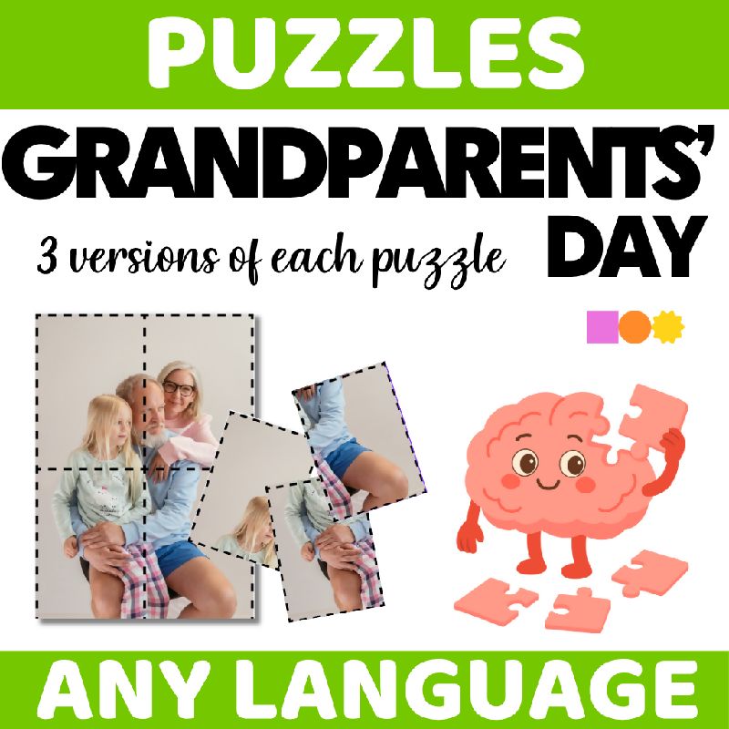 Grandparents Day Puzzle Pack for Seniors & Memory Care | Easy, Medium & Hard Cognitive Stimulation Activity | Brain Fitness & Problem-Solving Activity