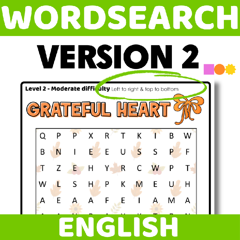 October Thanksgiving Word Search Puzzle | Fall Cognitive Stimulation Activity for Seniors, Memory Care & Older Adults | November Word Search Brain Game
