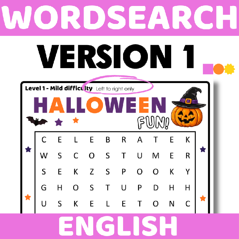 October Halloween Word Search Puzzle | Fall Cognitive Stimulation Activity for Seniors, Memory Care & Older Adults | Halloween Wordsearch Brain Game