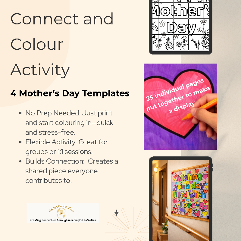 Mother’s Day Connect & Colour - Collaborative Colouring Activity for Seniors