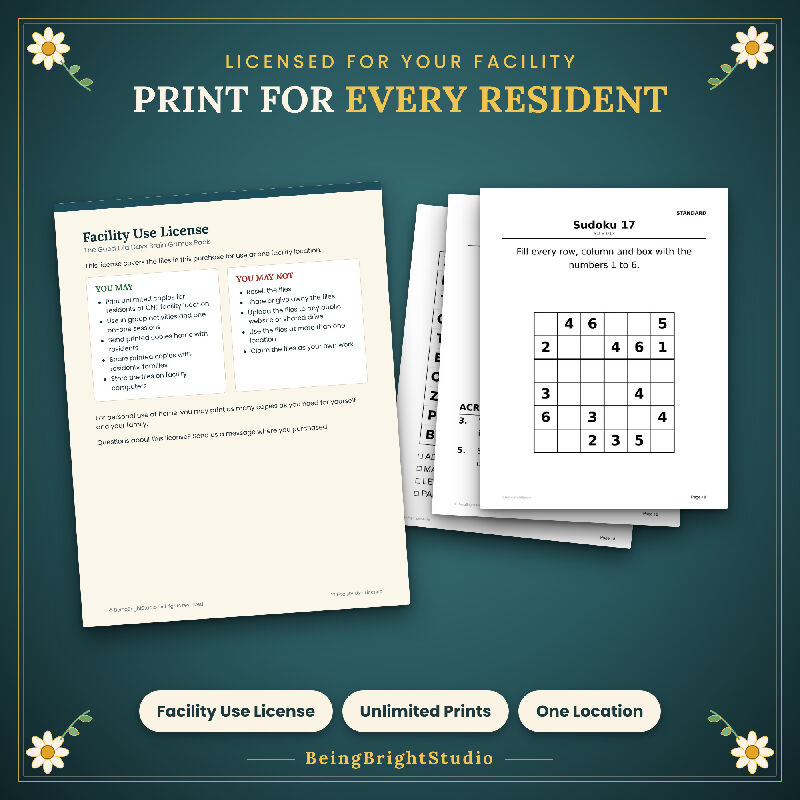 Good Old Days Brain Games for Seniors | 200 Extra Large Print Puzzles | Activity Director Pack
