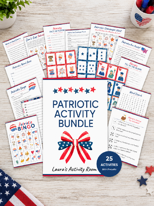 USA 250th Birthday, Patriotic Activity Bundle with Recreation Therapy Protocols, Party Games for 4th of July, Independence Day Bundle, Memorial and Veterans Day