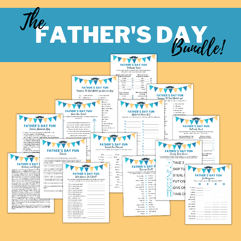 Father’s Day Fun Bundle – Printable Activity Games Pack