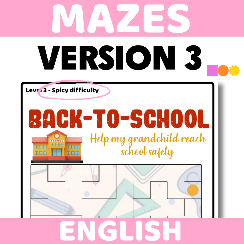 Back to School Mazes for Seniors & Memory Care | Easy, Medium & Hard Cognitive Stimulation Activity | Visual Tracking, Problem-Solving & Cognitive Stimulation