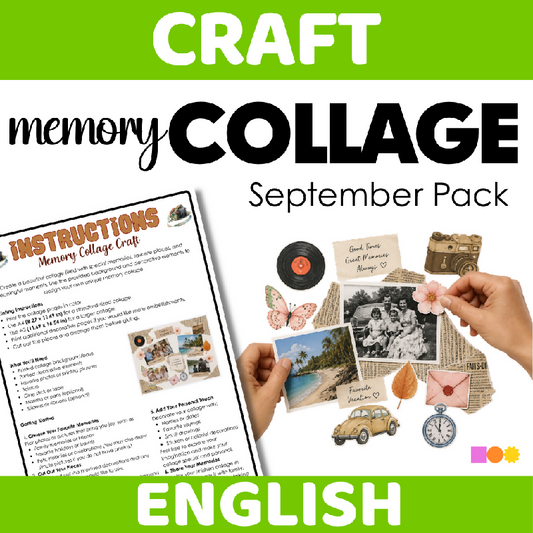 Memory Collage Craft for Seniors | Printable Easy Crafting Activity for Elderly Adults and Senior Living - Personal Collage